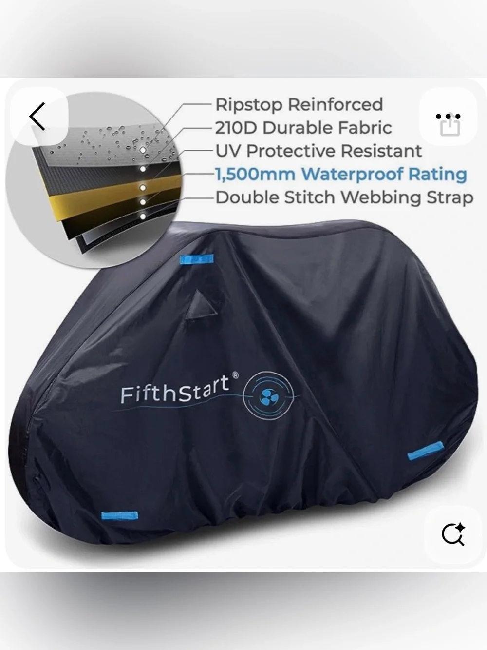 Black Waterproof bike Outdoor Storage Cover